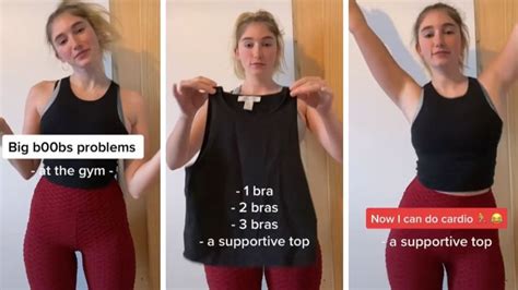 billiebopbillie boobs|Woman wears THREE sports bras for the gym because of her。